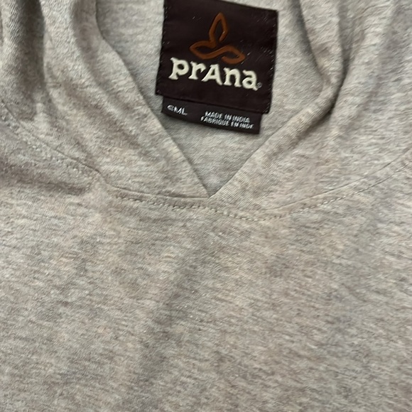 Prana Breathe Beige Gray Hooded Long Sleeve Top Pullover - Picture 2 of 4